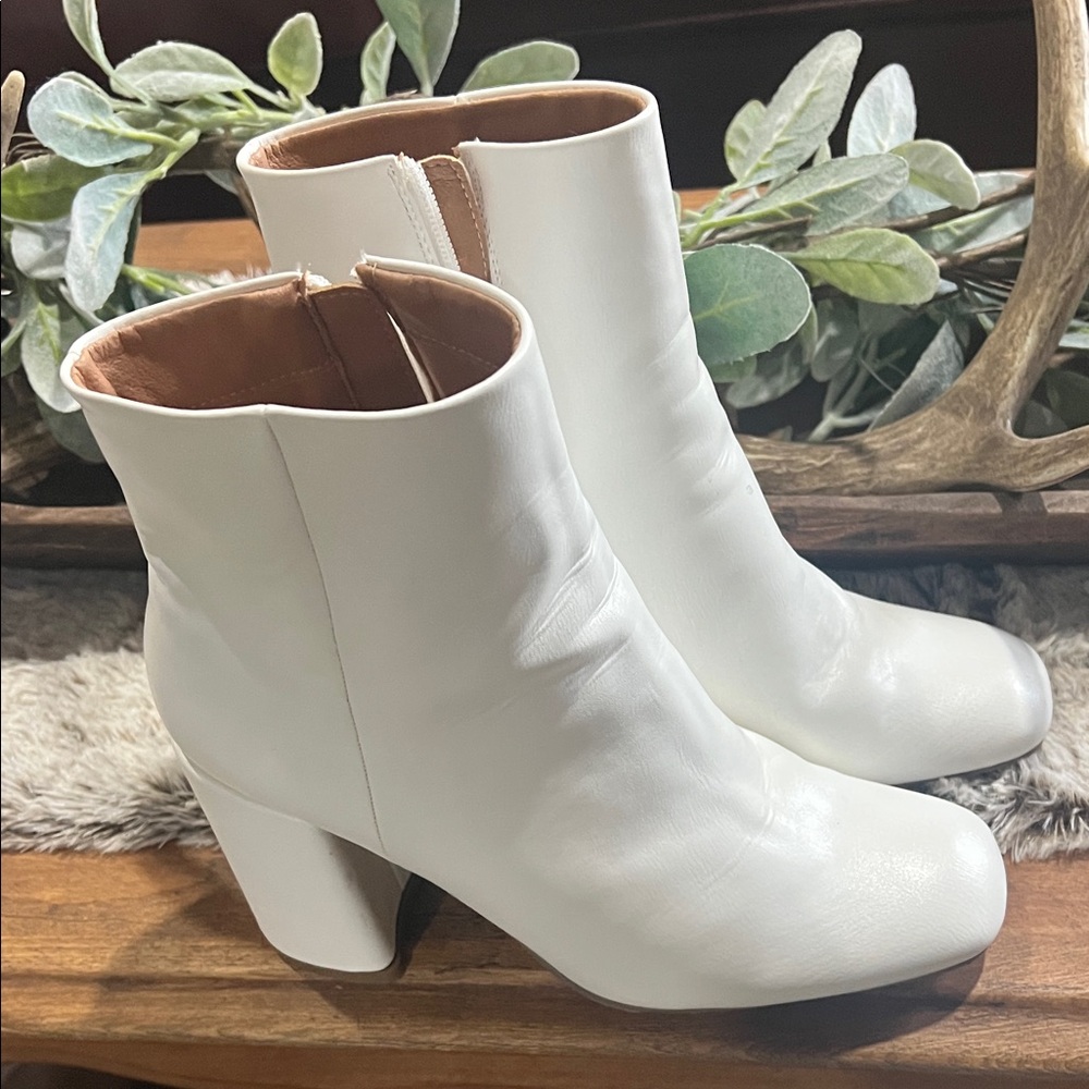 Madden Girl White Ankle Booties